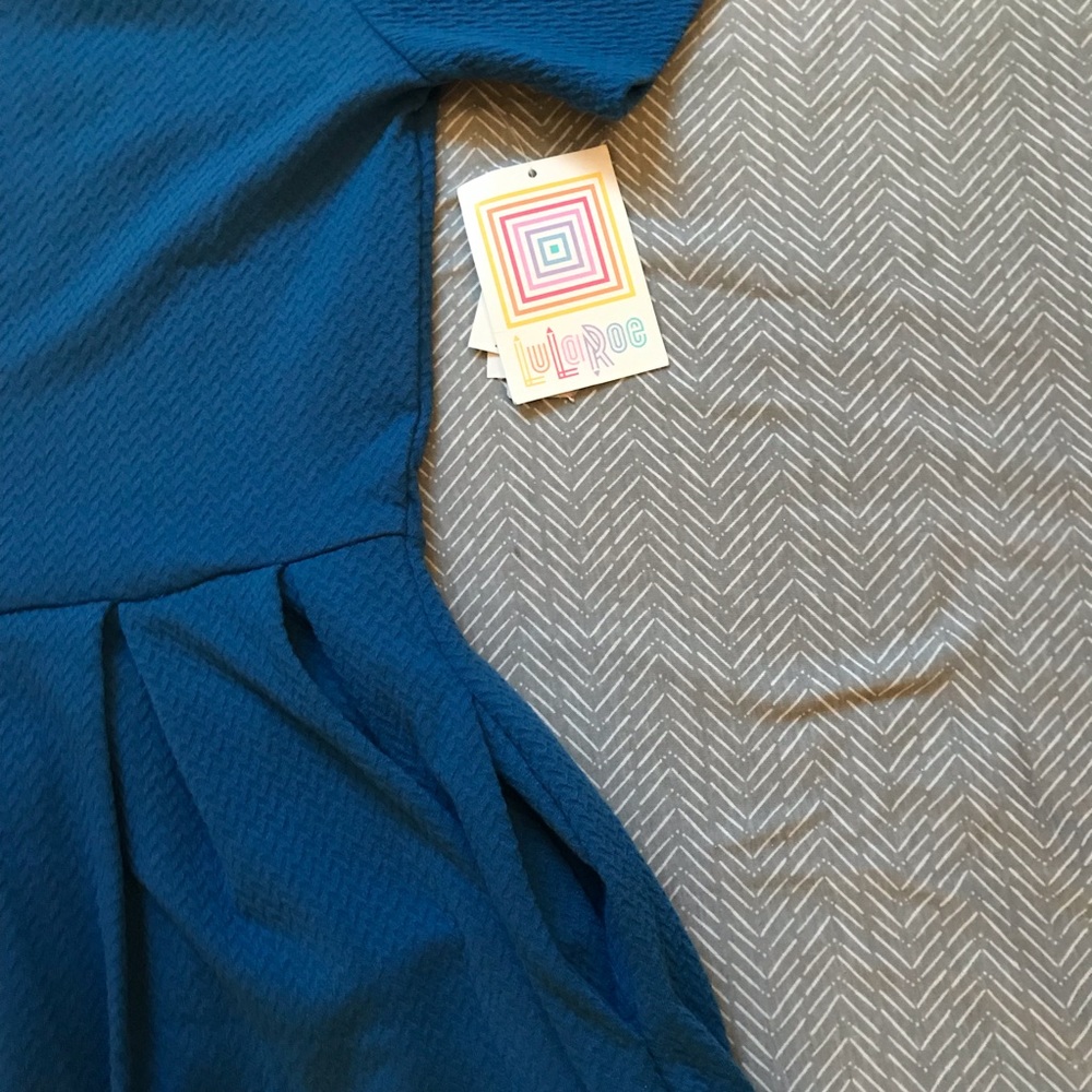 NWT LulaRoe Blue Short Sleeve A-Line Dress - Picture 4 of 4